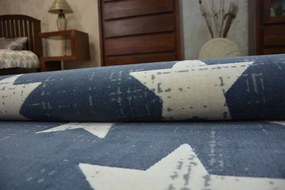 styldomova Modrý koberec scandi 18209/091 hviezdy