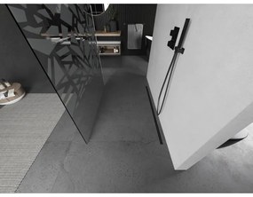 Mexen Kioto, sprchová zástena Walk-In 110 x 200 cm, 8mm číre sklo biely vzor, grafitový profil, 800-110-002-66-85