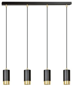 FUMIKO 4 | dizajnová závesná lampa Farba: Čierna / Zlatá