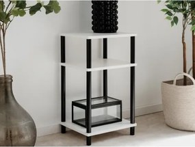 Úzky regál/odkladací stolík Theo, biely%