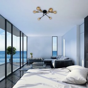 Briloner 3868-065 - LED Prisadený luster BLACK STEEL 6xE27/60W/230V