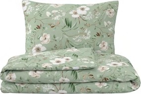 Kvalitex Bavlnené obliečky DELUX 220x200 + 2x 70x90 cm - MAGNOLIA zelená