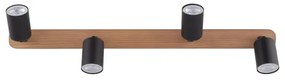 Bodové svietidlo TOP WOOD 4xGU10/10W/230V čierna/drevo