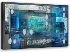Obraz na plátně ABSTRAKT Modrý motiv - 100x70 cm