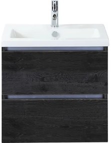 Kúpeľňový nábytkový set Sanox Vogue farba čela black oak ŠxVxH 61 x 59 x 41 cm s keramickým umývadlom