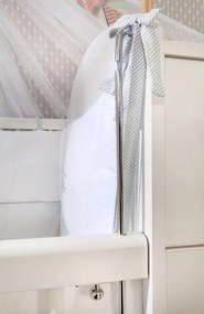 Detská rastúca postieľka 75x160cm s prebaľovacím pultom Chloe - biela