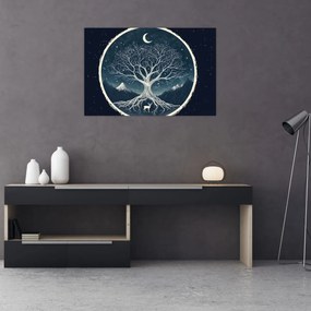 Obraz – Magický strom s jeleňom II. (90x60 cm)