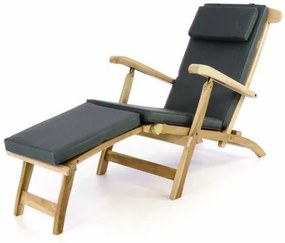 Divero Florentine 50389 Záhradné drevené lehátko + polstrovanie - antracit