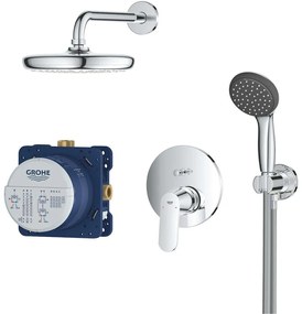 GROHE Get sprchový systém pod omietku s pákovou batériou, horná sprcha 1jet EcoJoy priemer 210 mm, ručná sprcha 2jet, chróm, 25220001