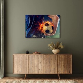 Obraz - Futbalová lopta v ohni (90x60 cm)