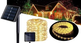 Solárna dekoračná svetelná reťaz, 10 m, teplá biela