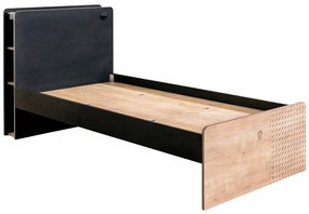Detská posteľ Sirius so zásuvkou 100x200cm - dub čierny/dub zlatý