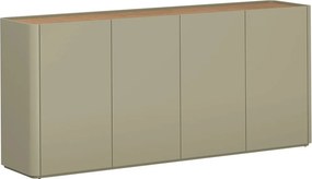 Komoda Elivo 200 cm štvordverová - eukalyptus / dub baltic dune