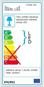 IDEAL LUX LED vonkajšie nástenné svietidlo ETERE, šedé