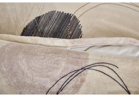 Svetlohnedé obliečky na jednolôžko z mikroplyšu 140x200 cm Circles – My House