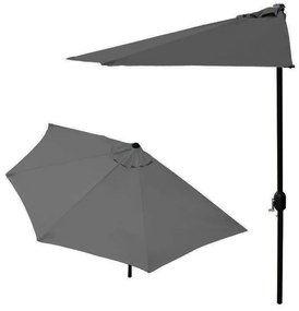 Polkruhový záhradný slnečník Liver 270 cm šedý