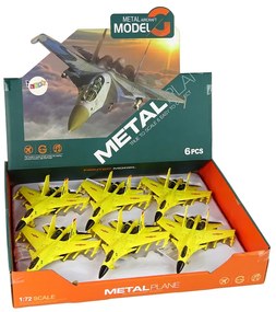 Lean Toys Stíhačka na trecí pohon - 1:72 žltá