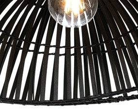 Orientálna oblúková lampa čierna bambusová - Pua