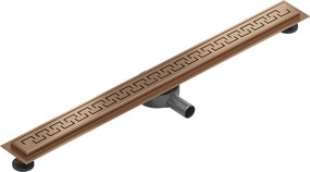 Mexen Flat 360°, lineárny podlahový žľab 80 cm, medená matná, 1C24080-40