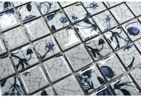 Keramická mozaika CG SB09 biela/modrá 30 x 30 cm