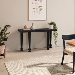 Čierny konzolový stolík z mangového dreva 40x130 cm Inaya – MOME