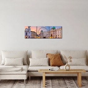 Obraz - Rakúsko, Viedeň (s hodinami) (90x30 cm)