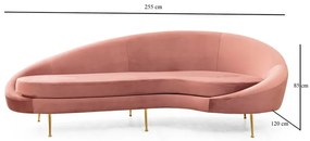 Svetloružová pohovka 255 cm Eses – Artie