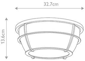 Quoizel QZ-CHANCE-F-PNBR- Kúpeľňové stropné svietidlo CHANCE 2xE27/60W/230V IP44