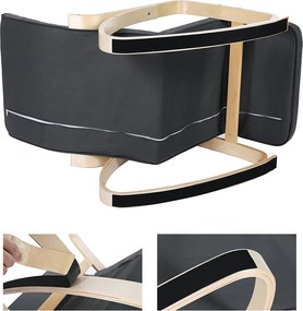 Hojdacie kreslo, relaxačné kreslo, opierka nôh nastaviteľná v 5 stupňoch, šedé