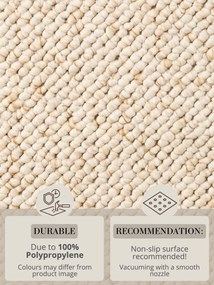 BT Carpet, Spálňová sada Wolly 102843 Creme, 3 diely: 67x140 (2x), 67x250 (1x), biela, spálňa