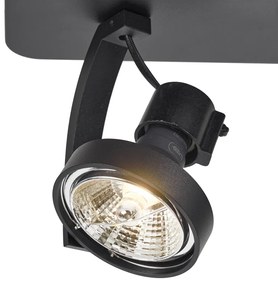 Dizajnový stropný reflektor čierny GU10 70mm 2-svetelný nastaviteľný - Vo