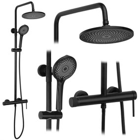 Rea Foss, sprchový set s ručnou a hlavovou sprchou, čierna matná, REA-P5645