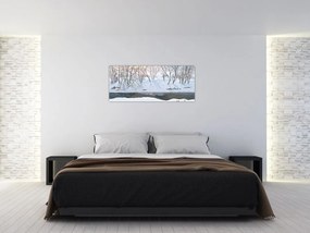 Obraz - Líška v zimnej krajine (120x50 cm)