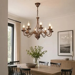 Luster na retiazke ANTON 8xE14/60W/230V bronzový