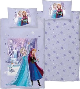 Obliečky do detskej postieľky Ľadové kráľovstvo - motív Anna a Elsa - 100% bavlna - 40x60 cm + 100x135 cm
