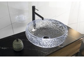 Čierne sklenené okrúhle umývadlo ø 42 cm Gaviota – Sapho