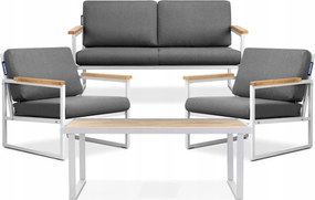 Sada záhradného nábytku stôl pohovka stoličky biela/béžová Konsimo Tribo