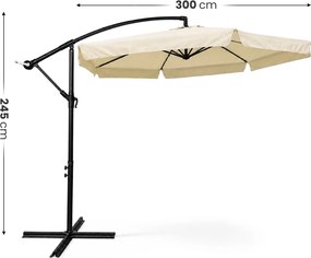 Záhradný slnečník CYNIA s bočnou nohou 300 cm béžový