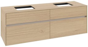 VILLEROY &amp; BOCH Collaro závesná skrinka pod dve umývadlá na dosku, 4 zásuvky, 1600 x 500 x 548 mm, Nordic Oak, C13700VJ