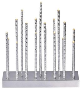 LED Vianočný svietnik 19xLED/3xAA šedá