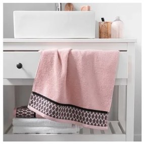 Sammer Kvalitný vzorovaný uterák v ružovej farbe 50x90 3574388008738