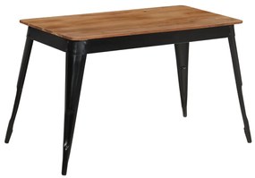 Jedálenský stôl z masívneho akáciového dreva a ocele 120x60x76 cm