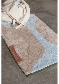 Bavlnený prateľný koberec vo svetlomodrej a béžovej farbe 50x80 cm Figura – Mette Ditmer Denmark
