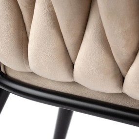 Jedálenská stolička COFTON zamatová, čierna / béžová