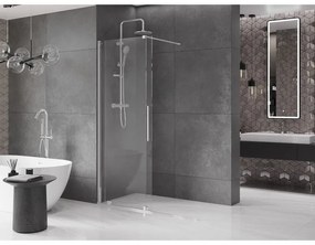 Mexen Velar, posuvné dvere do otvoru typ Walk-In 150 cm, 8mm číre sklo, chrómová, 871-150-000-03-01