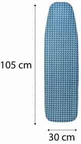 Erga Model 103, žehliaca doska 125x33,5x87 cm, strieborná-modrý vzor, ERG-SEP-10DESPRMOD103