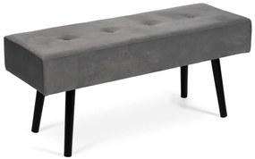 Noela Zamatová lavica s čiernou podnožou MOZA šedá