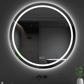 Tutumi Rea, LED kúpeľňové zrkadlo v kovovom ráme 80cm MMJ, brúsená oceľ, HOM-06507