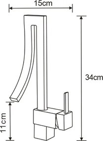 Mexen Elbrus - Vysoká umývadlová batéria, chrómová, 747100-00