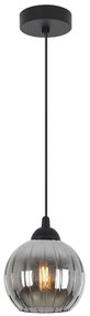 Závesné svietidlo Costa, 1x grafitové sklenené tienidlo, b